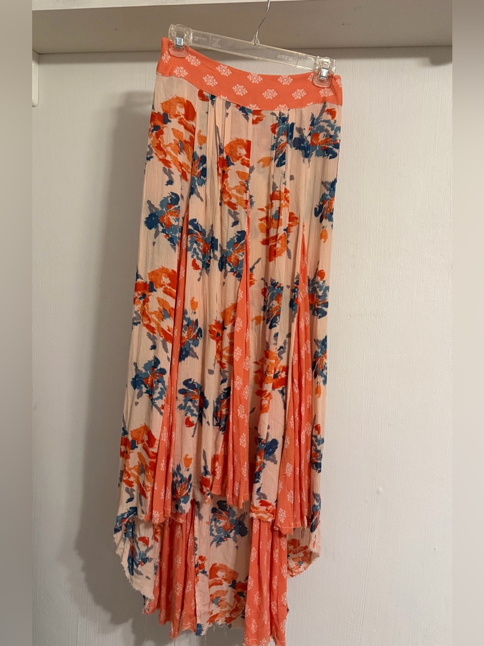 Free People Show You Off Honeysuckle Floral High Low MaxiSkirt S